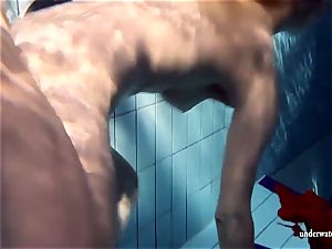 torrid blond Lucie French nubile in the pool